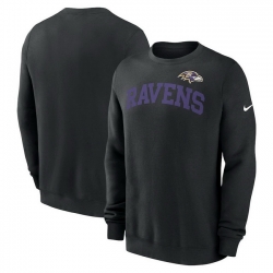 Men Nike Black Baltimore Ravens Club Pullover Sweatshirt