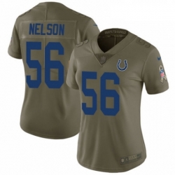 Womens Nike Indianapolis Colts 56 Quenton Nelson Limited Olive 2017 Salute to Service NFL Jersey