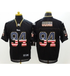 Nike St. Louis Rams 94 Robert Quinn Black Elite USA Flag Fashion NFL Jersey