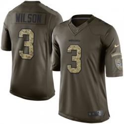 Mens Seattle Seahawks 3 Russell Wilson Nike Green Salute To Service Limited Jersey