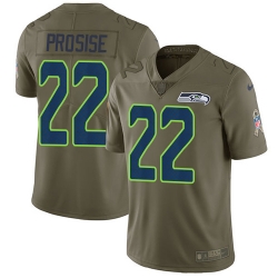 Nike Seahawks #22 C J Prosise Olive Mens Stitched NFL Limited 2017 Salute to Service Jersey