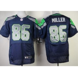 Nike Seattle Seahawks 86 Zach Miller Blue Elite NFL Jersey