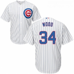 Youth Majestic Chicago Cubs 34 Kerry Wood Replica White Home Cool Base MLB Jersey