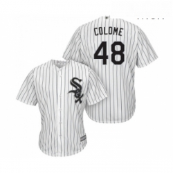 Mens Chicago White Sox 48 Alex Colome Replica White Home Cool Base Baseball Jersey 