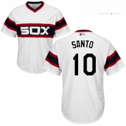 Mens Majestic Chicago White Sox 10 Ron Santo Replica White 2013 Alternate Home Cool Base MLB Jersey