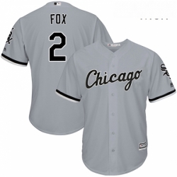 Mens Majestic Chicago White Sox 2 Nellie Fox Replica Grey Road Cool Base MLB Jersey