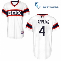 Mens Majestic Chicago White Sox 4 Luke Appling Replica White 2013 Alternate Home Cool Base MLB Jersey