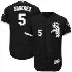 Mens Majestic Chicago White Sox 5 Yolmer Sanchez Black Alternate Flex Base Authentic Collection MLB Jersey 