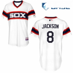 Mens Majestic Chicago White Sox 8 Bo Jackson Replica White 2013 Alternate Home Cool Base MLB Jersey