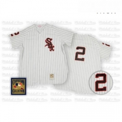 Mens Mitchell and Ness Chicago White Sox 2 Nellie Fox Replica White Throwback MLB Jersey