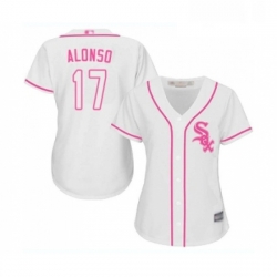 Womens Chicago White Sox 17 Yonder Alonso Replica White Fashion Cool Base Baseball Jersey 