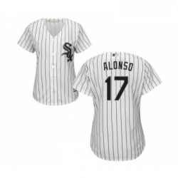 Womens Chicago White Sox 17 Yonder Alonso Replica White Home Cool Base Baseball Jersey 