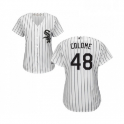 Womens Chicago White Sox 48 Alex Colome Replica White Home Cool Base Baseball Jersey 