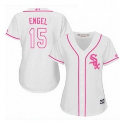 Womens Majestic Chicago White Sox 15 Adam Engel Authentic White Fashion Cool Base MLB Jersey 