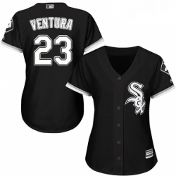 Womens Majestic Chicago White Sox 23 Robin Ventura Replica Black Alternate Home Cool Base MLB Jersey