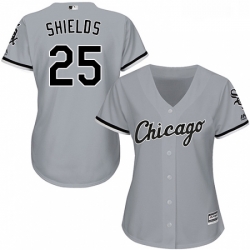 Womens Majestic Chicago White Sox 33 James Shields Authentic Grey Road Cool Base MLB Jersey