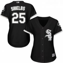 Womens Majestic Chicago White Sox 33 James Shields Replica Black Alternate Home Cool Base MLB Jersey