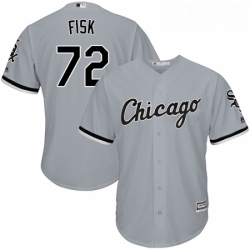 Youth Majestic Chicago White Sox 72 Carlton Fisk Replica Grey Road Cool Base MLB Jersey