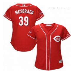 Womens Majestic Cincinnati Reds 39 Devin Mesoraco Authentic Red Alternate Cool Base MLB Jersey