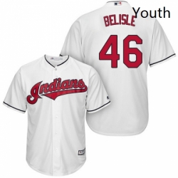 Youth Majestic Cleveland Indians 46 Matt Belisle Replica White Home Cool Base MLB Jersey 