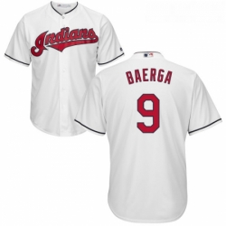 Youth Majestic Cleveland Indians 9 Carlos Baerga Replica White Home Cool Base MLB Jersey 