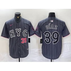 Men New York Mets 39 Edwin D EDaz Graphite 2024 City Connect Limited Stitched Baseball Jersey 10