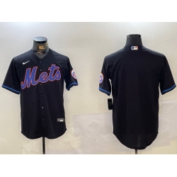 Men New York Mets Team Big Logo Graphite 2024 City Connect Limited Stitched Baseball Jersey