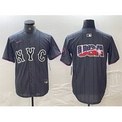 Men New York Mets Team Big Logo Graphite 2024 City Connect Limited Stitched Baseball Jerseys