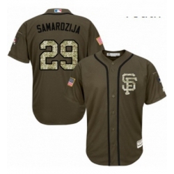 Youth Majestic San Francisco Giants 29 Jeff Samardzija Replica Green Salute to Service MLB Jersey