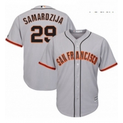 Youth Majestic San Francisco Giants 29 Jeff Samardzija Replica Grey Road Cool Base MLB Jersey