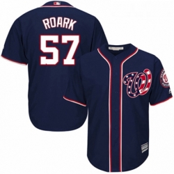 Youth Majestic Washington Nationals 57 Tanner Roark Authentic Navy Blue Alternate 2 Cool Base MLB Jersey 