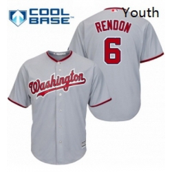 Youth Majestic Washington Nationals 6 Anthony Rendon Replica Grey Road Cool Base MLB Jersey