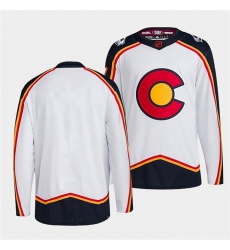 Men Colorado Avalanche Blank White 2022 23 Reverse Retro Stitched Jersey