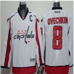 Washington Capitals #8 Alex Ovechkin White Stitched NHL Jersey