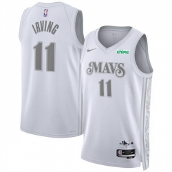 Men Dallas Mavericks 11 Kyrie Irving White 2024 25 City Edition Stitched Basketball Jersey