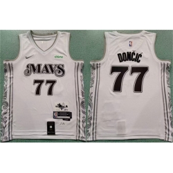 Men Dallas Mavericks 77 Luka Don u010Di u0107 White 2024 City Edition Stitched Basketball Jersey