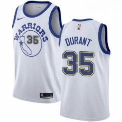 Youth Nike Golden State Warriors 35 Kevin Durant Authentic White Hardwood Classics NBA Jersey