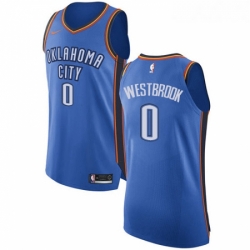 Womens Nike Oklahoma City Thunder 0 Russell Westbrook Authentic Royal Blue Road NBA Jersey Icon Edition