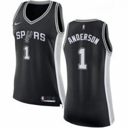 Womens Nike San Antonio Spurs 1 Kyle Anderson Swingman Black Road NBA Jersey Icon Edition