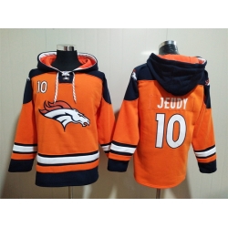 Men Denver Broncos 10 Jerry Jeudy Stitched Hoodie