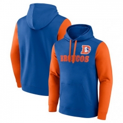 Men Fanatics Royal Denver Broncos Fleece Pullover Hoodie