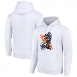 Men Starter White Denver Broncos Player X Fleece Pullover Hoodie