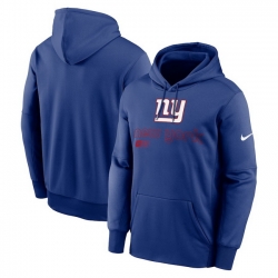 Men Nike Royal New York Giants Performance Pullover Hoodie