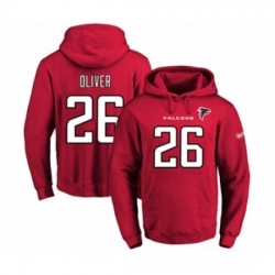 Football Mens Atlanta Falcons 26 Isaiah Oliver Red Name Number Pullover Hoodie