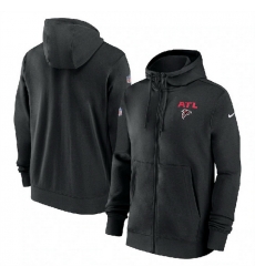 Men Atlanta Falcons BlackSideline Club Performance Full Zip Hoodie