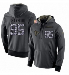 NFL Mens Nike Atlanta Falcons 95 Jack Crawford Stitched Black Anthracite Salute to Service Player Performance Hoodie