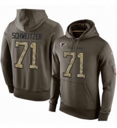 NFL Nike Atlanta Falcons 71 Wes Schweitzer Green Salute To Service Mens Pullover Hoodie