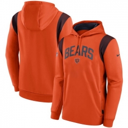 Men Chicago Bears Orange Sideline Stack Performance Pullover Hoodie 002