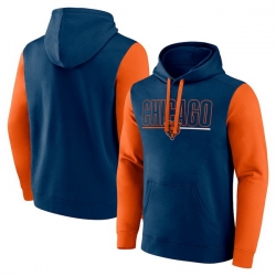 Men Orange Chicago Bears Outline Pullover Hoodie