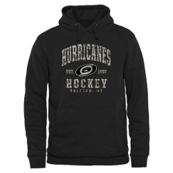 NHL Mens Carolina Hurricanes Camo Stack Pullover Hoodie Black